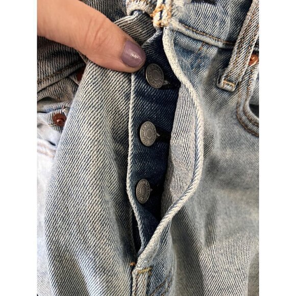 Levis Womens High-Waisted Blue Denim Jeans Size 28 button fly - Picture 4 of 16